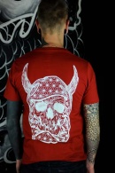 TS-DAR-ROUGE-BLANC_Tattoo-on-move_T-shirt_Daruma-Skull_Tattooed-body-is-beautifful