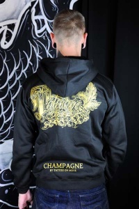 HOODZIP-CHAMP-NOIR Tattoo-on-move Hoodie-a-capuche-avec-zip-ChampagneTatouage Tattooed-body-is-beautifful