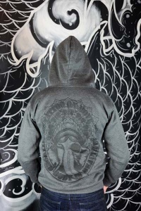 HOODZIP-GAN-D-GREY Tattoo-on-move Hoodie-a-capuche-avec-zip-Ganesh Tattooed-body-is-beautifful